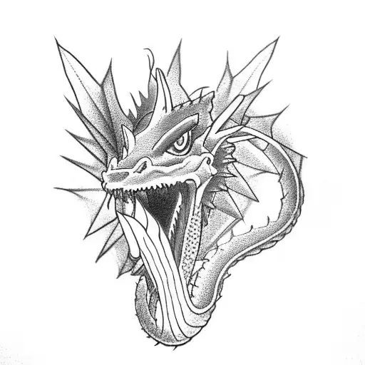 Small Dragon Tattoo On Mans Right Peck