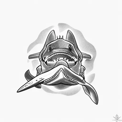 Hammerhead Shark Protecting A Navy Ship