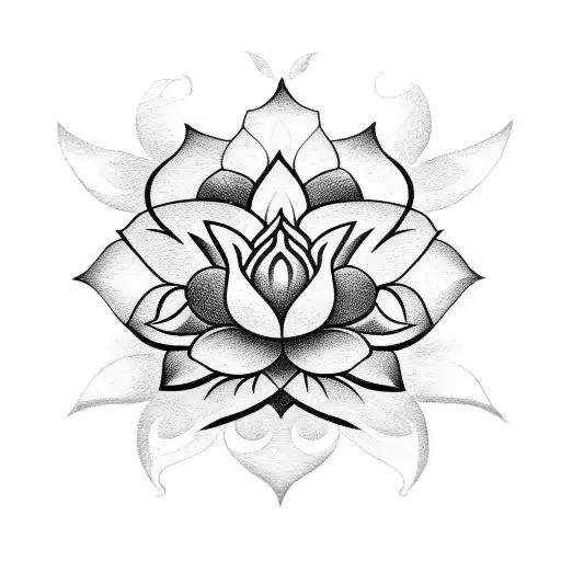 Lotus With Aum And Trishul