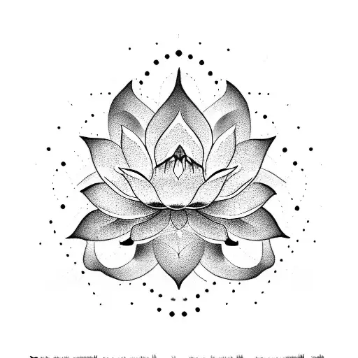 Vertical Lotus With Aum And Trishul