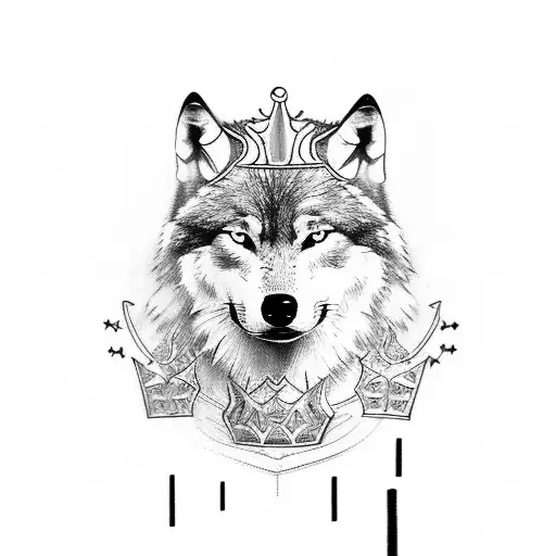Wolf With Crown Date Of Birth 1962-1963 With Nordic Rune Of Love