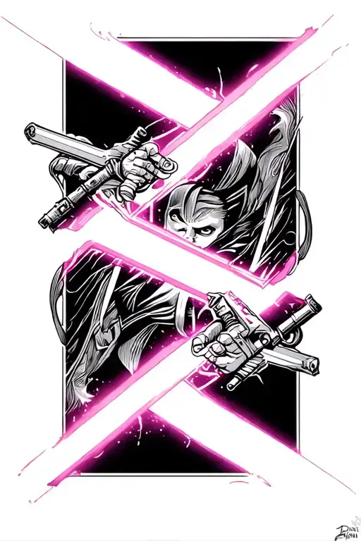 Lightsaber Duel Sith Tattoo Surrounded