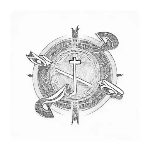 Christian Cross With Music Notes