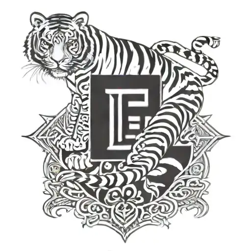 Tiger With Swastik