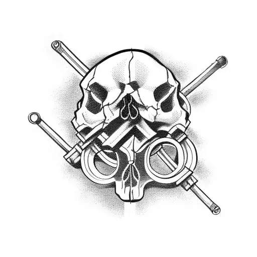 Mechanic Tools Forming A Skull And Crossbones