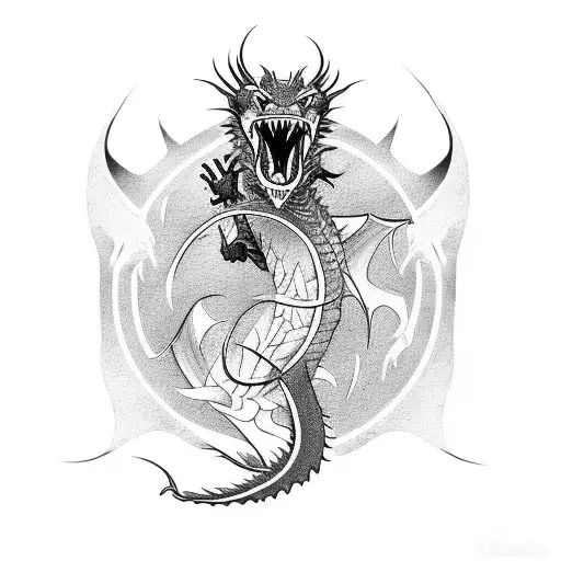 Jiu Jitsu Fighter Transforming Into A Dragon Mid-fight