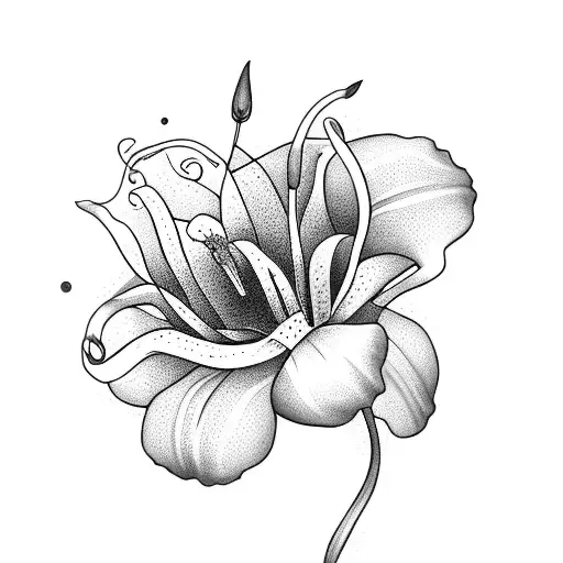 Lily With Kariane On The Stem