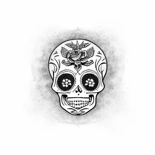 Sugar Skull Aiming A Gun