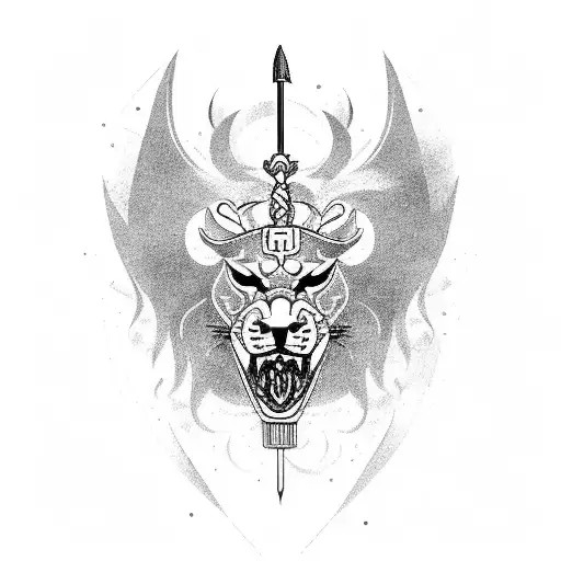 Warrior With Spear Riding Lion