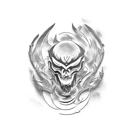 Combine The Elements Of Metal Music And Wood Carving In A Tattoo Design