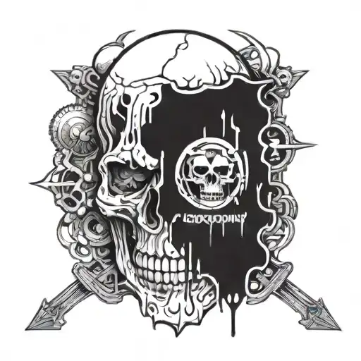 Incorporate Ghostemane's Logo Into A Mechanical Skull Design