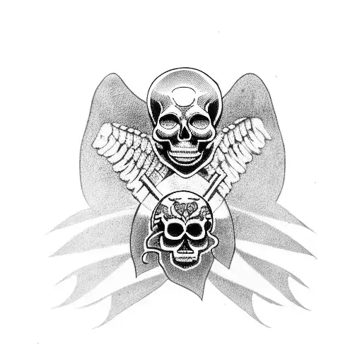 Skull Angel Snake Chicano Style