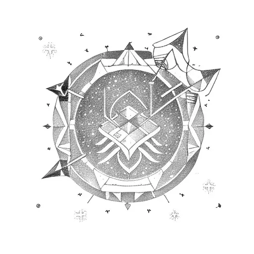 Cosmic Sagittarius Constellation With Arrows