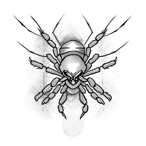 Burning Spider On Broken Scull