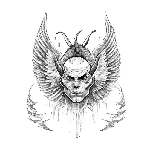 A Man With The Wings And Horns Of The Devil And The Pharynx Of An Angel
