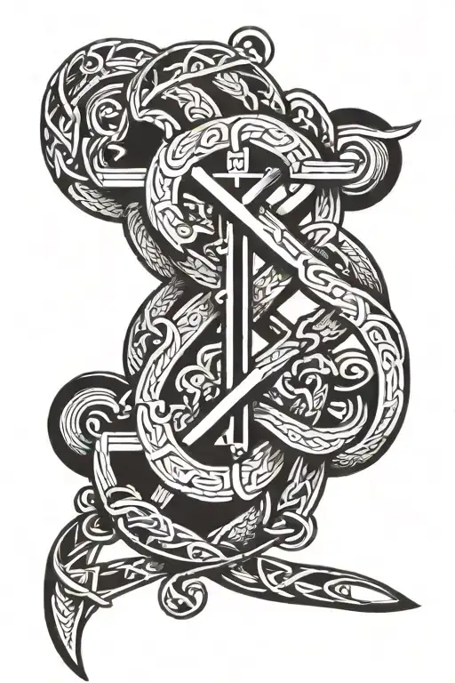 Forearm Tattoo Irish Knot Design Incorporating Wiht Word Ssrs