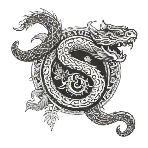 Feathered Serpant Around Mayan Calendar