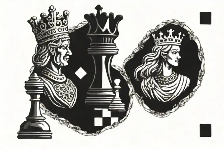 King And Queen On Chess Board