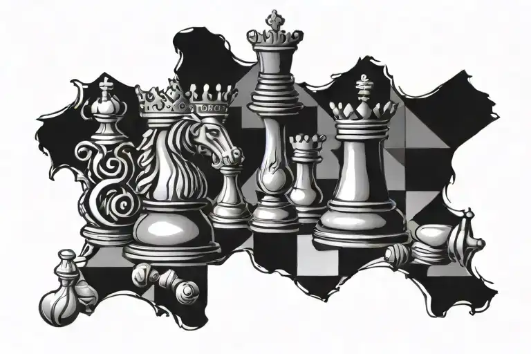 King And Queen Chess Board Design