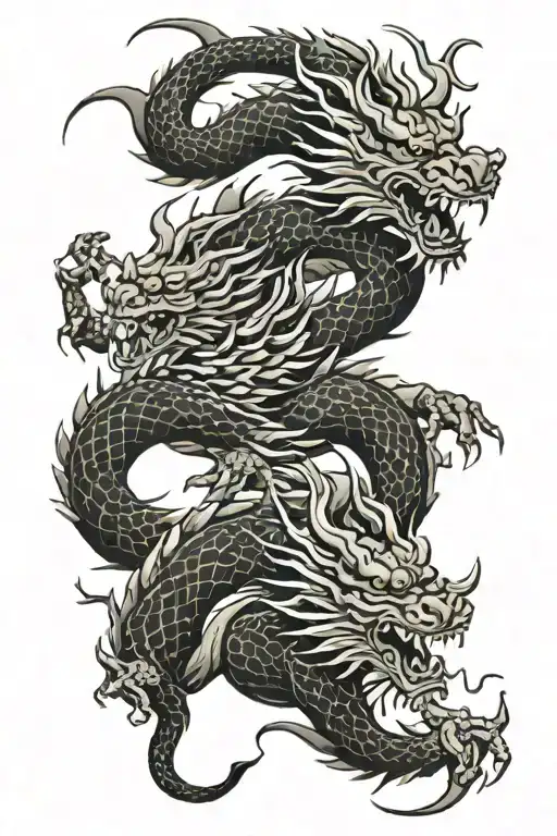 Three Japanese Style Dragon Brothers