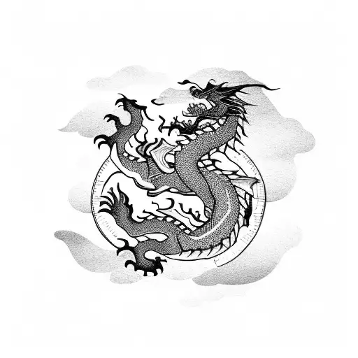 Dragon Wrapping Around Clock