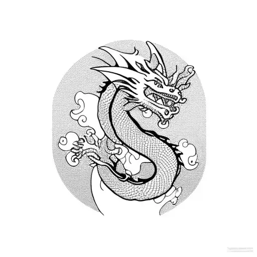 Dragon With Bonsai Cherry Tree