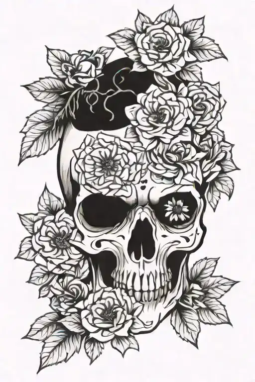 Owl Skull Flowers