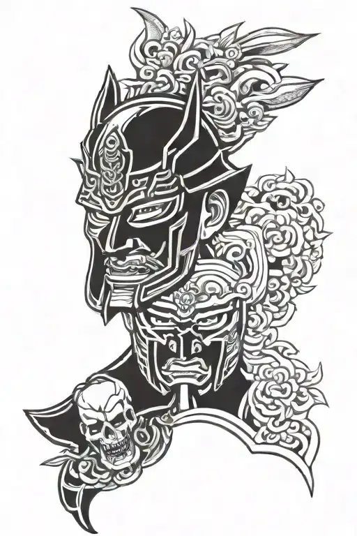 Samurai Mask Split In Half