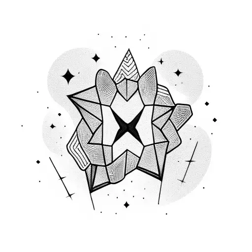 A Blackwork Design Of A Shooting Star Leaving A Trail Of Tiny Travel Icons