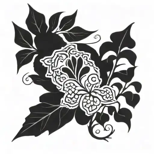 Leafy Vine With A Dog's Paw In The Center Surrounded