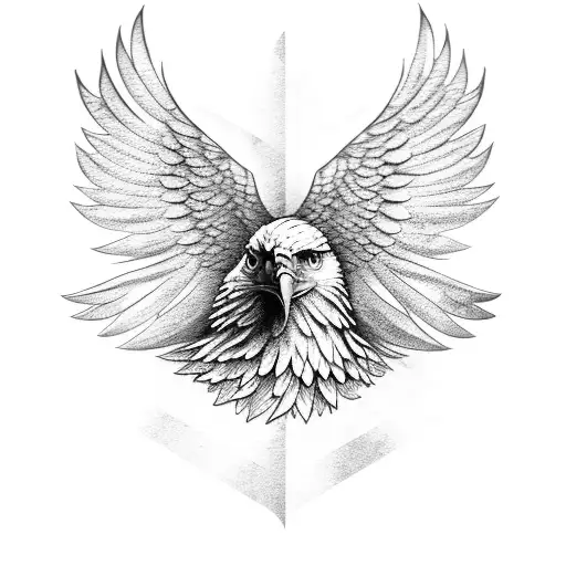 Eagle With Wings Front