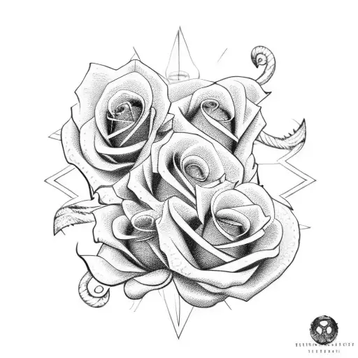 Roses And Anchor And 2 Clock Faces Half Sleeve