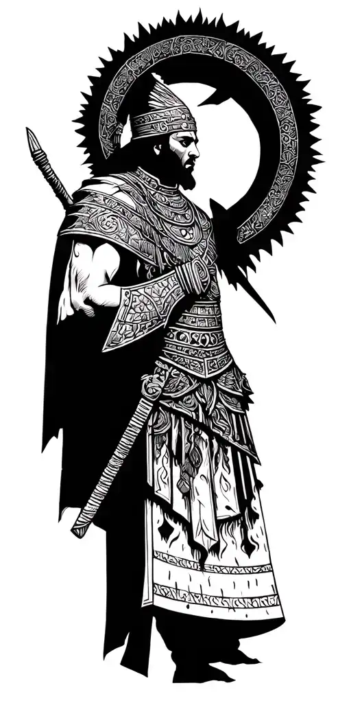 Ancient Mythological Turkish Warrior