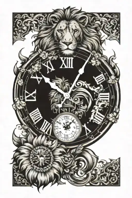 Lion And Clock Face
