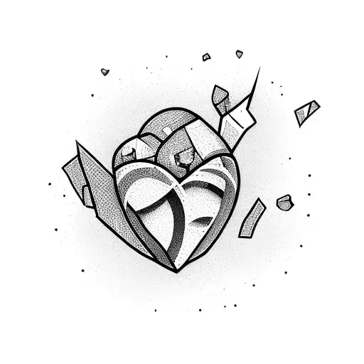 A Broken Heart With Shattered Pieces Floating Away