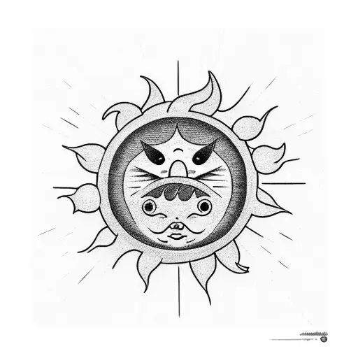 Sun And Moon With Cloud