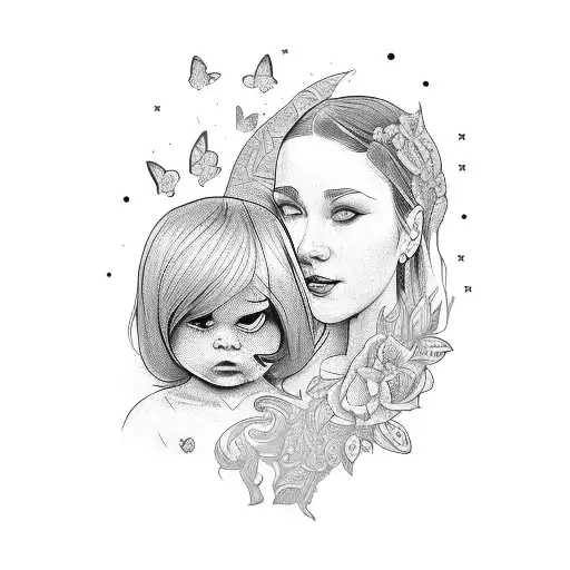 A Child With Her Mother