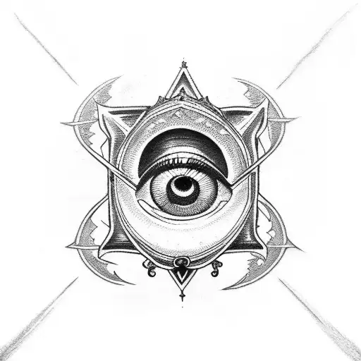 All Seeing Eye With Gothic City