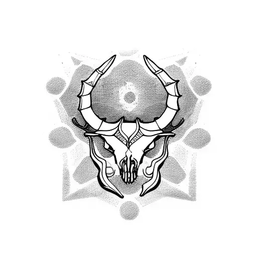 Capricorn Skull Like Mandala