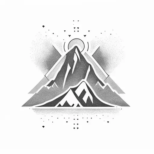 A Majestic Silhouette Of Mount Triglav With The Aquarius Sign Incorporated In The Design