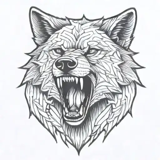 Lighting And Wolf Face Inside