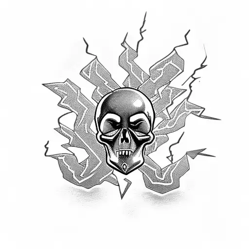 Skull With Lightning Bolts