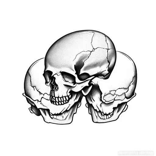Two Skulls Whit A Space In Center