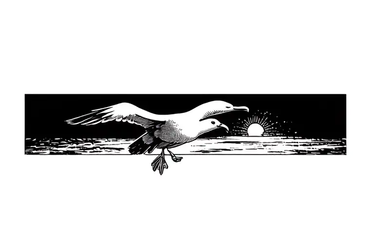 Seagull Flying Beach Sun