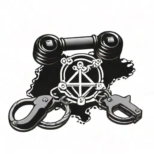 Chemical Structure Of A Favorite Drug Molecule Intertwined With Police Badge And Handcuffs