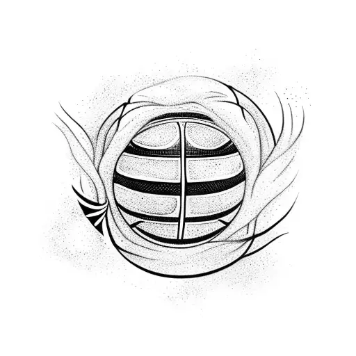 Basketball Merging With A Dreamy Galaxy