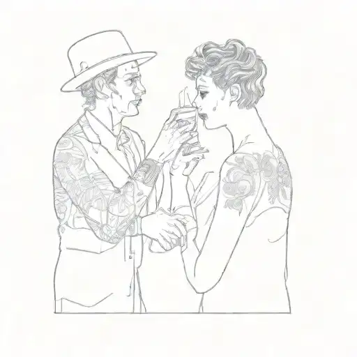 A Couple At A New Year's Eve Party