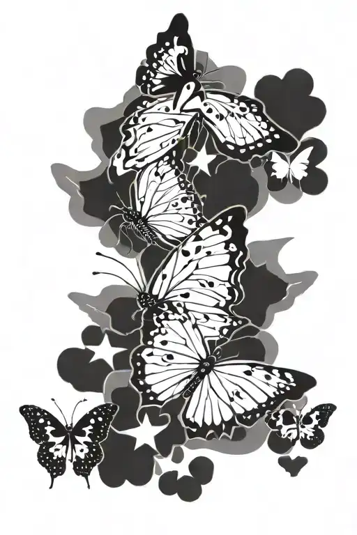 Butterfly And Dog Paws Connected