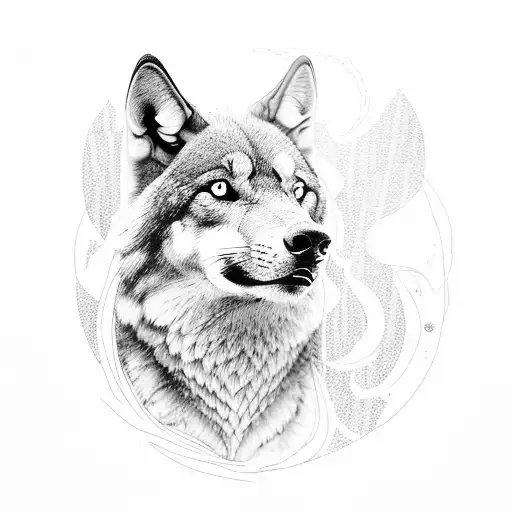 A Muscular Wolf Howling In The Mountains