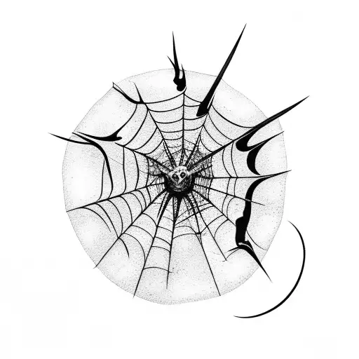 Thorn That Wraps Around The Forearm With A Spider With Webs Hanging From It